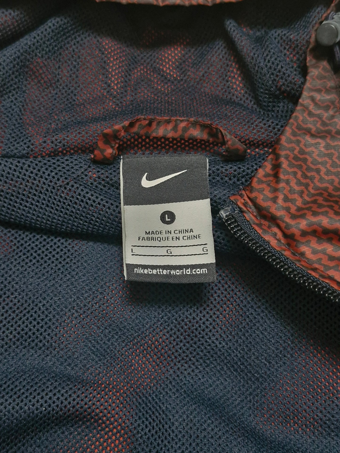 Nike Thermal Orange & Black Patterned Technical Jacket