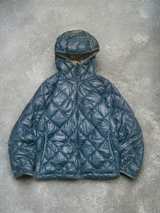 Montbell Vintage Light Blue Diamond Stitch Puffer Coat