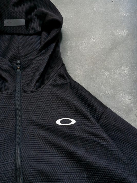 Oakley Vintage Black Mesh Technical Zip Up Hoodie