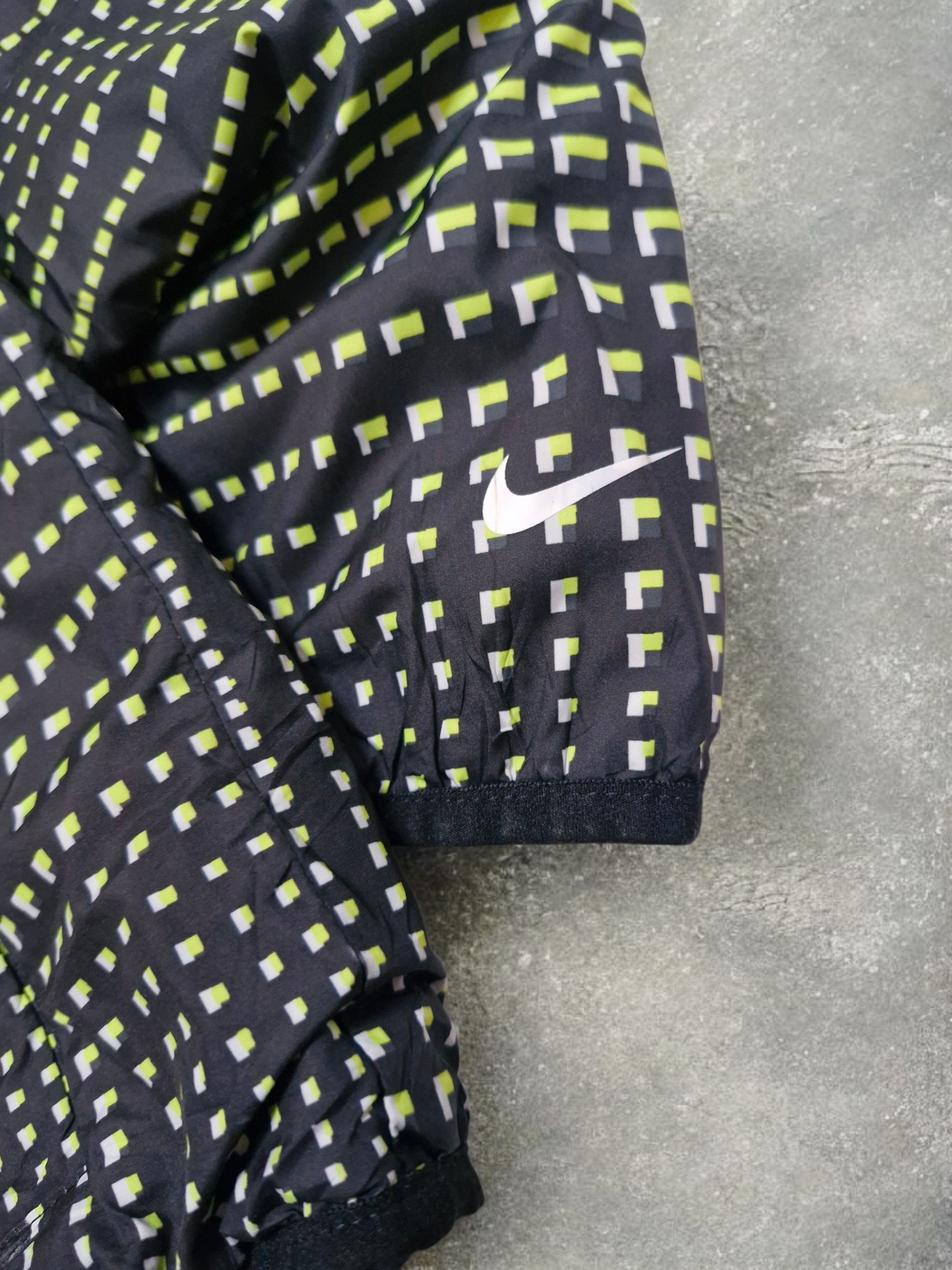 Nike Reversible Green & Black Pixelated Grid Technical Coat
