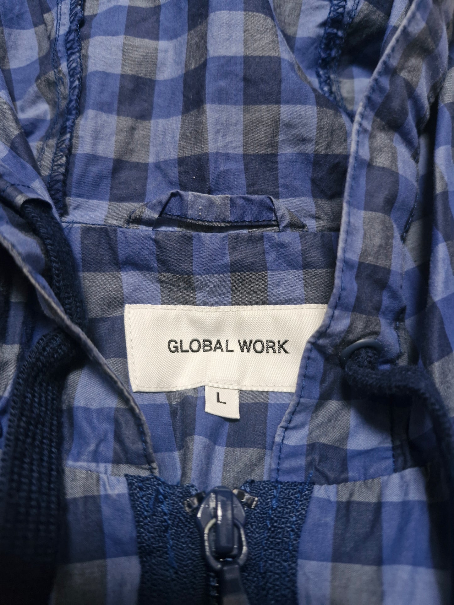Vintage Japanes Blue Plaid Technical Windbreaker Jacket