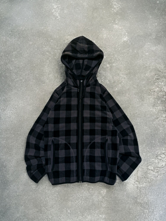 Uniqlo Japanese Exclusive Grey Plaid Technical Fleece Hoodie