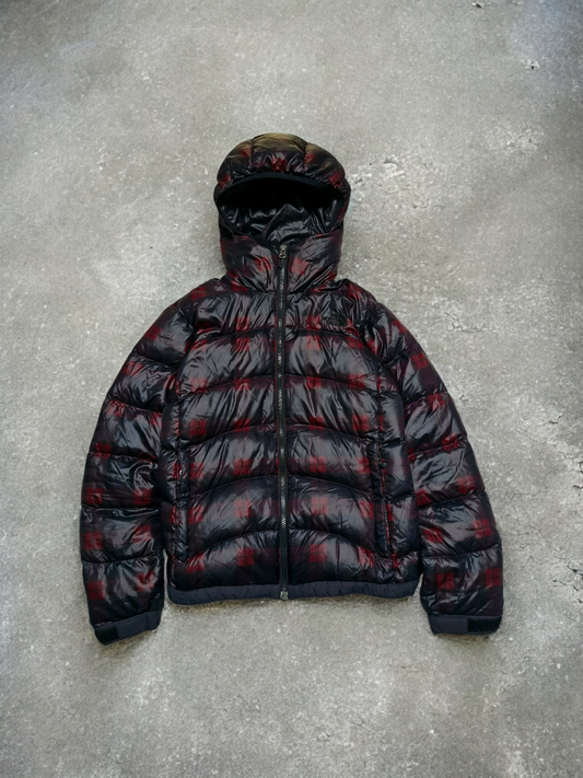 The North Face Black & Red Plaid Technical Puffer Coat