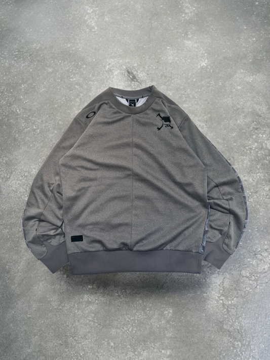 Oakley Vintage Embroided Logo Grey Patterned Jumper