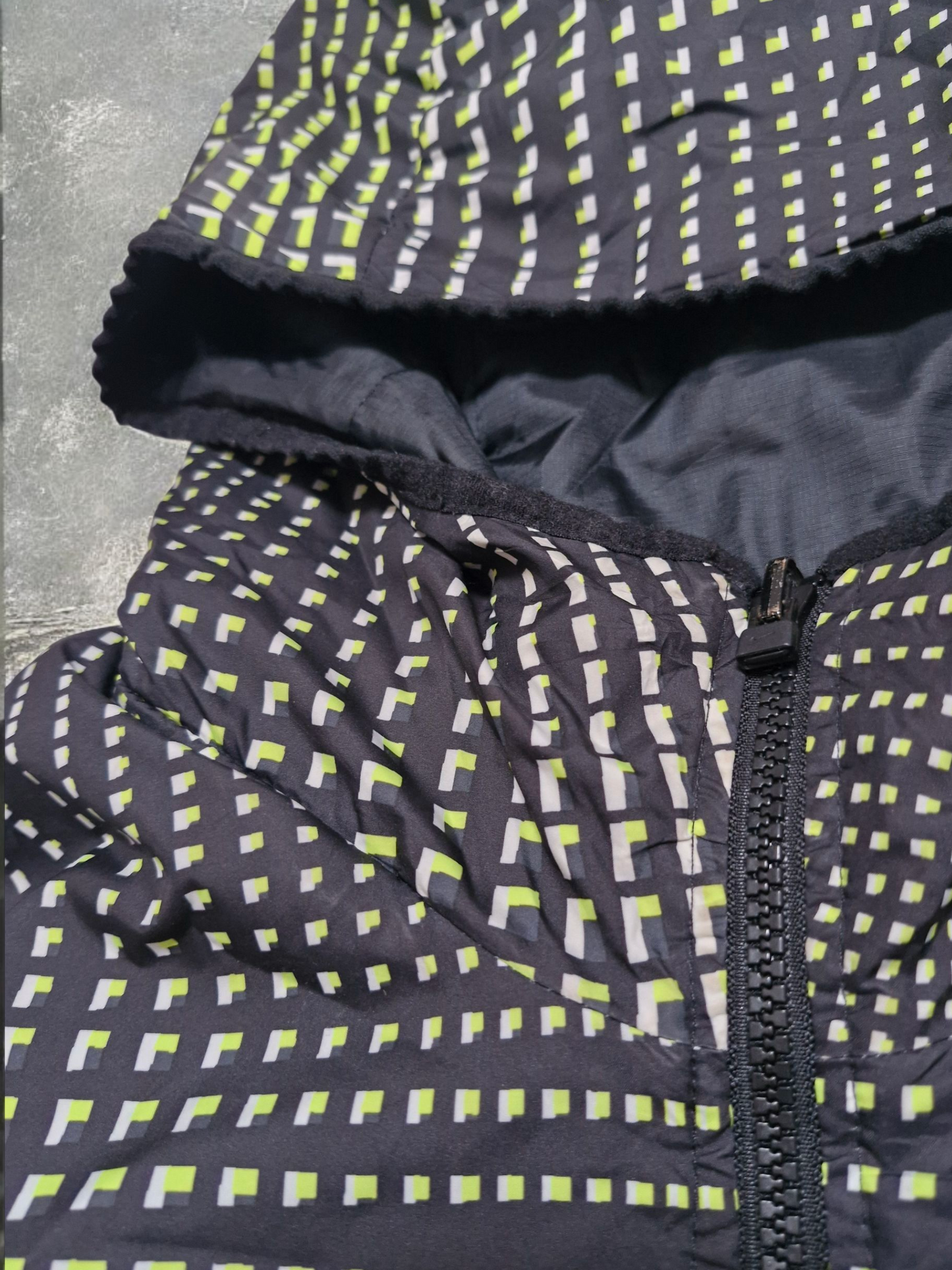Nike Reversible Green & Black Pixelated Grid Technical Coat