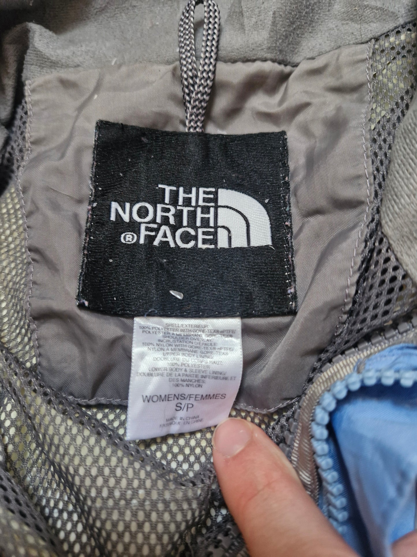 North Face Goretex Blue & Grey Panelled Technical Ski Coat