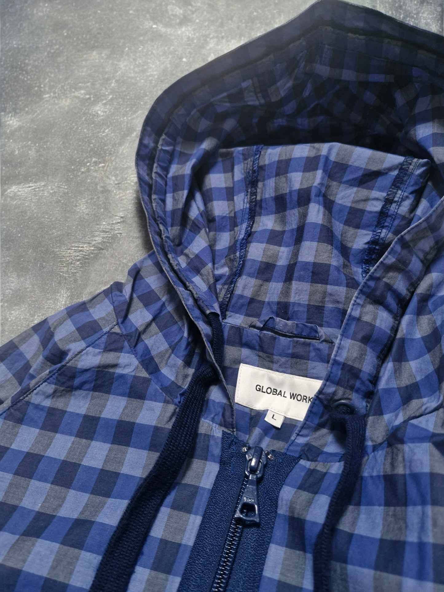 Vintage Japanes Blue Plaid Technical Windbreaker Jacket