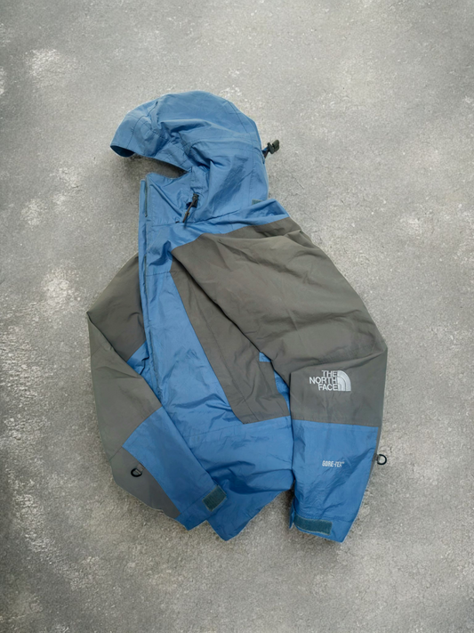 North Face Goretex Blue & Grey Panelled Technical Ski Coat