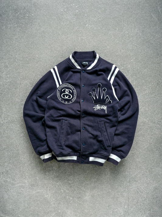 Stussy Vintage Navy & White Varsity Jacket