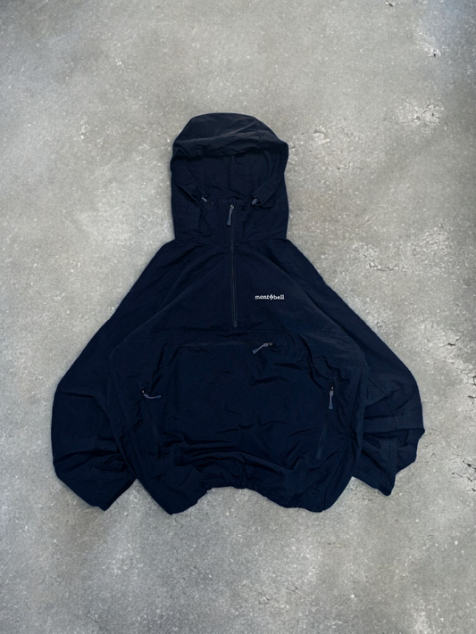 Montbell Vintage Black Half Zip Technical Jacket