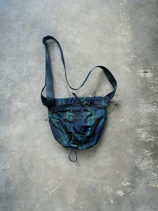 Vintage Umbro Green Plaid Waist Bag | Y2K