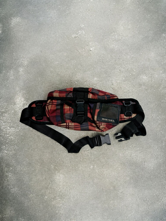Diesel Vintage Plaid Y2K Technical Sling Bag