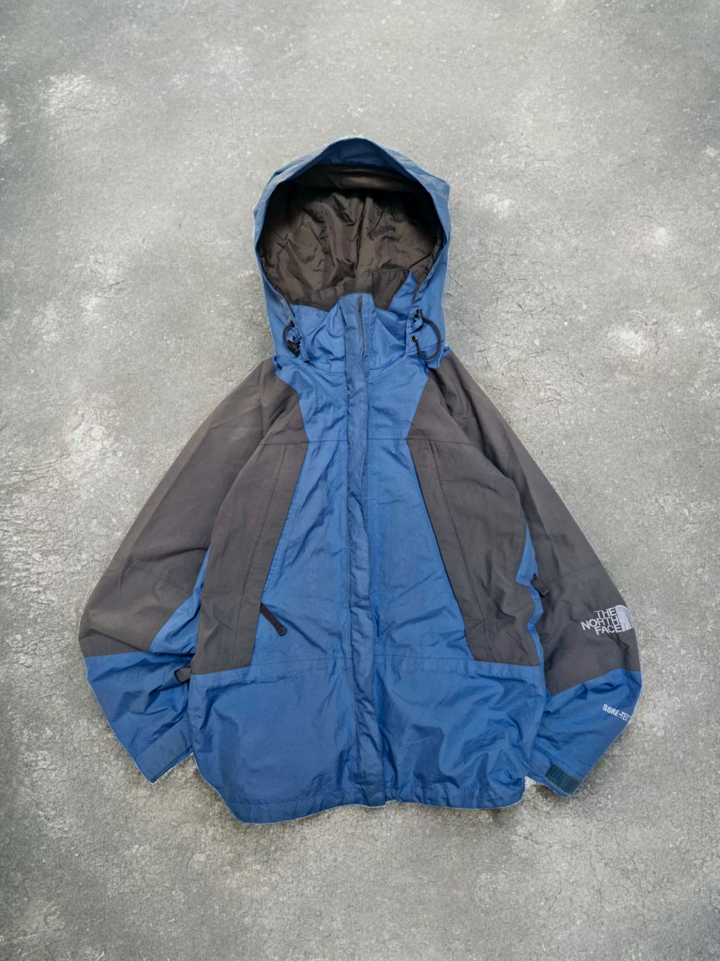 North Face Goretex Blue & Grey Panelled Technical Ski Coat
