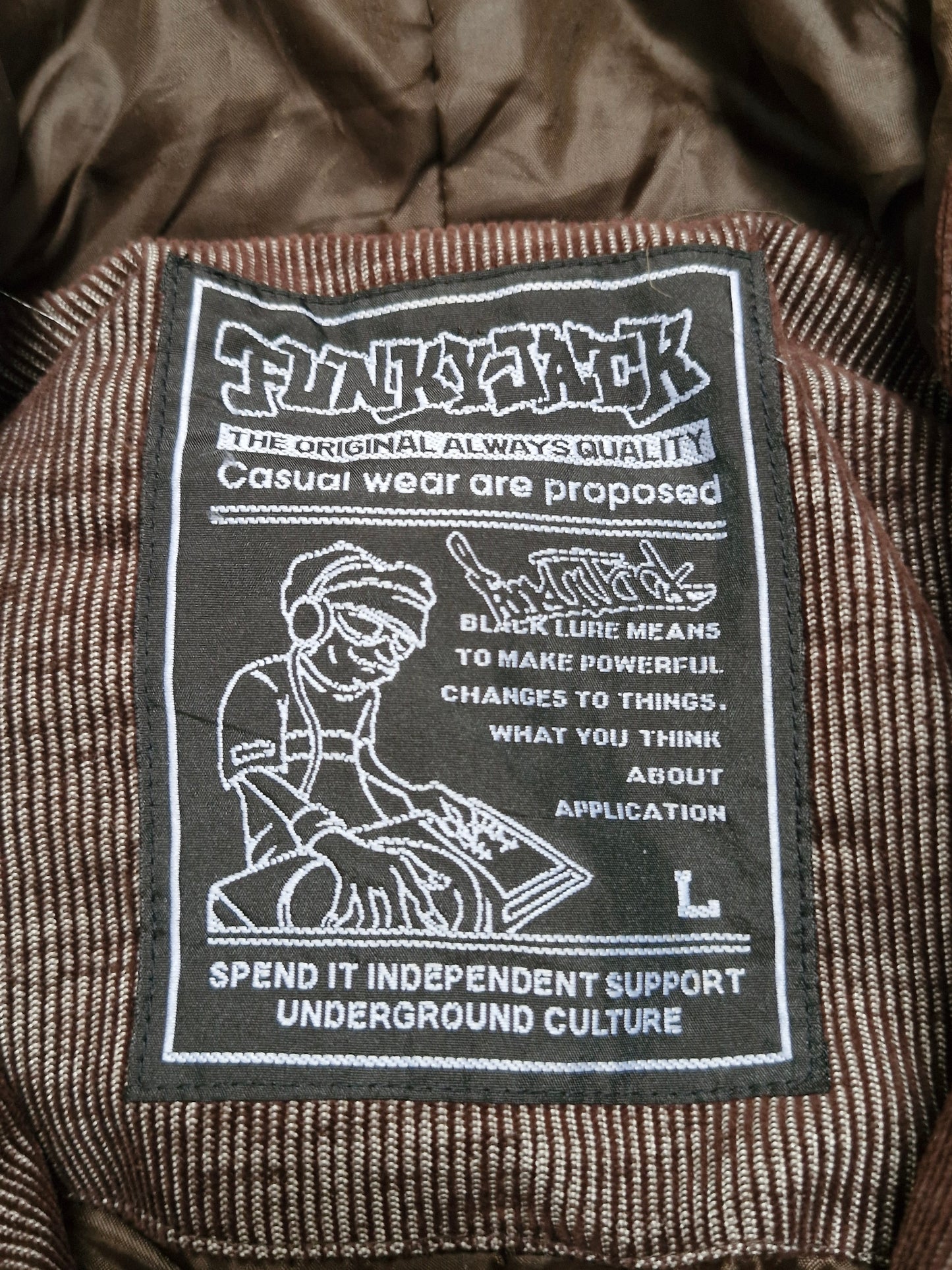 Vintage Funky Jack Fur Hood Fireman Clasp Brown Plaid Bomber Jacket