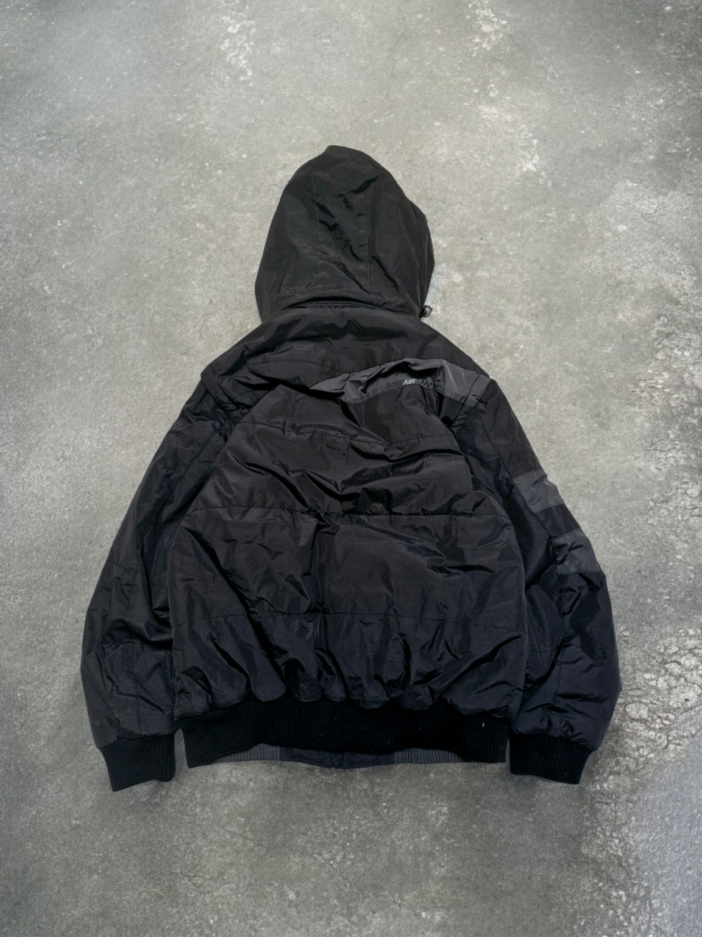 Nike Vintage Y2K Black Double Layered Insulated Technical Puffer Coat