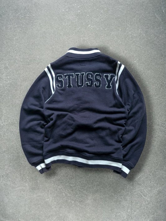 Stussy Vintage Navy & White Varsity Jacket