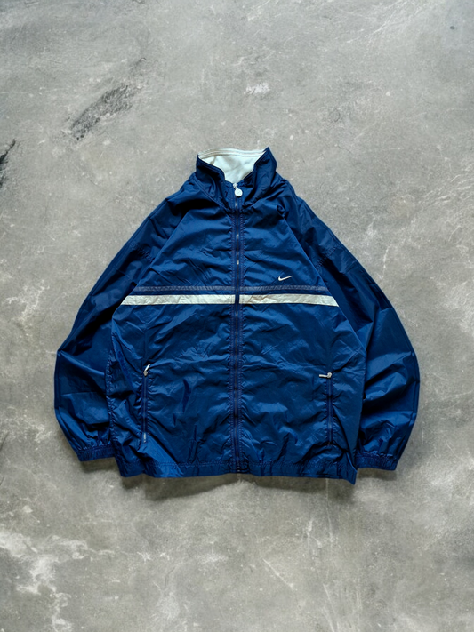 Nike Vintage Early 2000's Navy & Cream Windbreaker Jacket