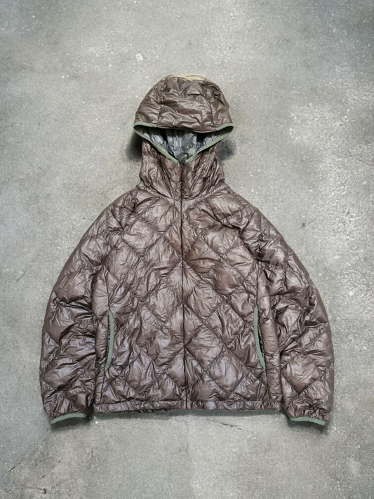 Montbell Vintage Beige Diamond Stitch Down Fill Puffer Coat