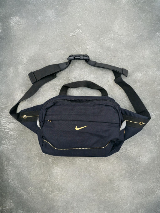 Nike Vintage Black & Yellow Waist/Sling Bag
