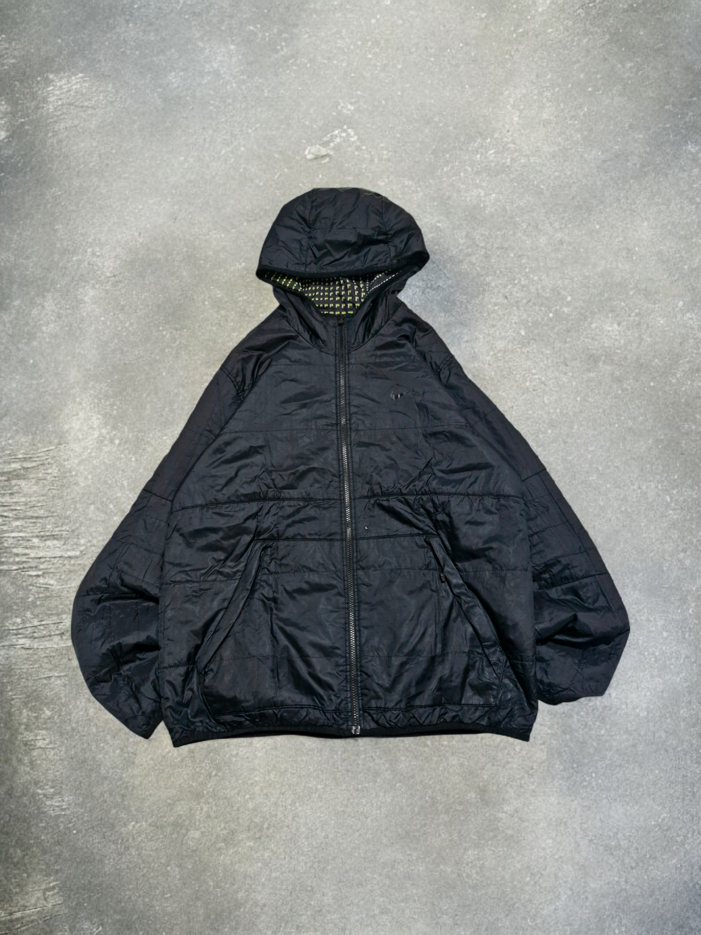 Nike Reversible Green & Black Pixelated Grid Technical Coat