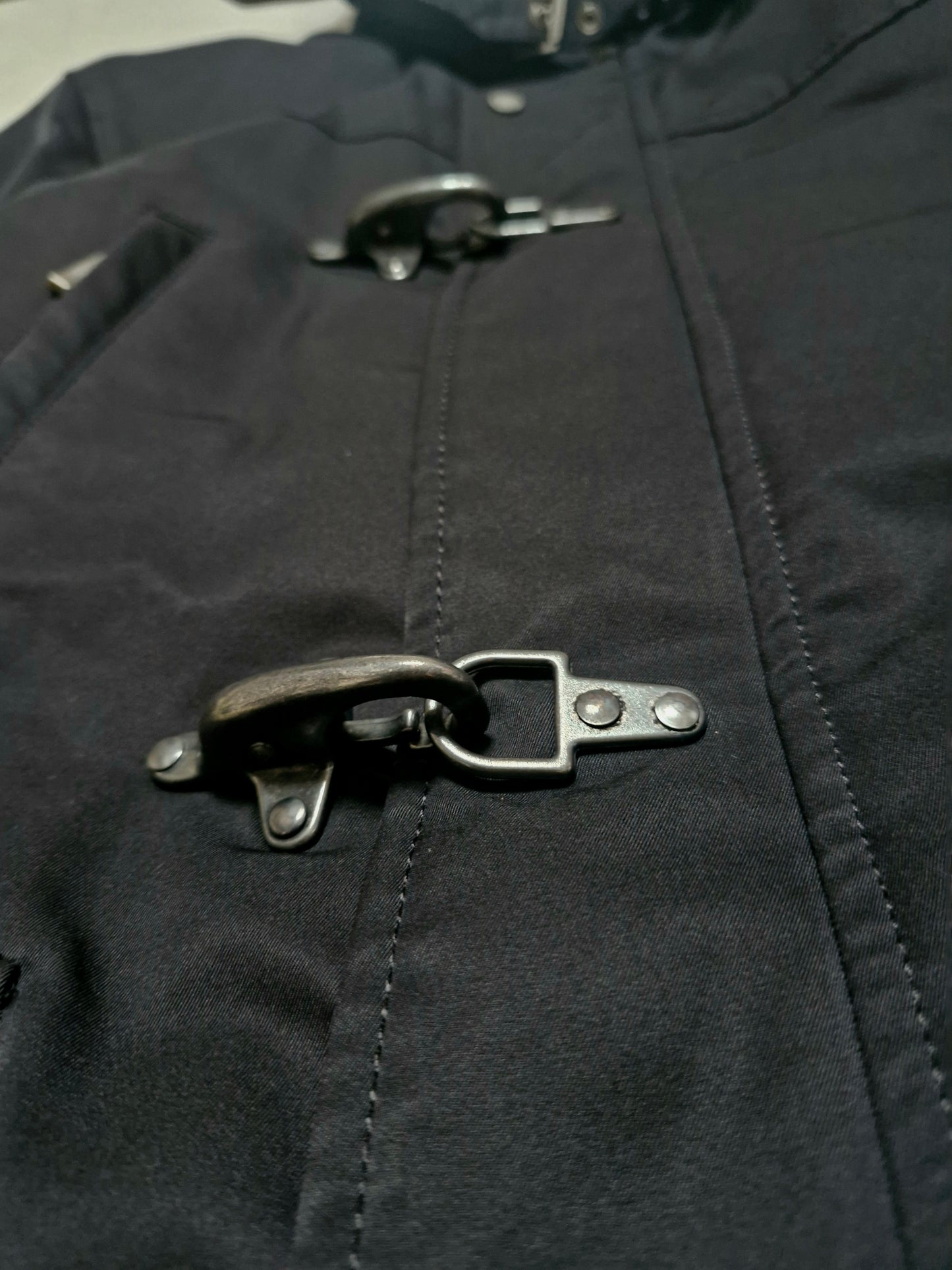 Burberry Vintage Japanese Black Label Fireman Clasp Black Technical Jacket