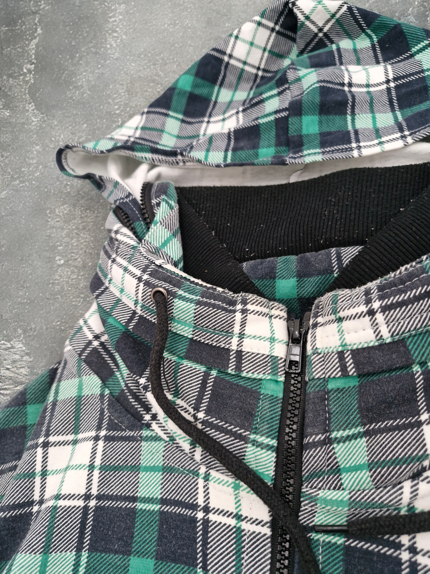 Japanese Vintage Plaid Zip Hoodie | Y2K