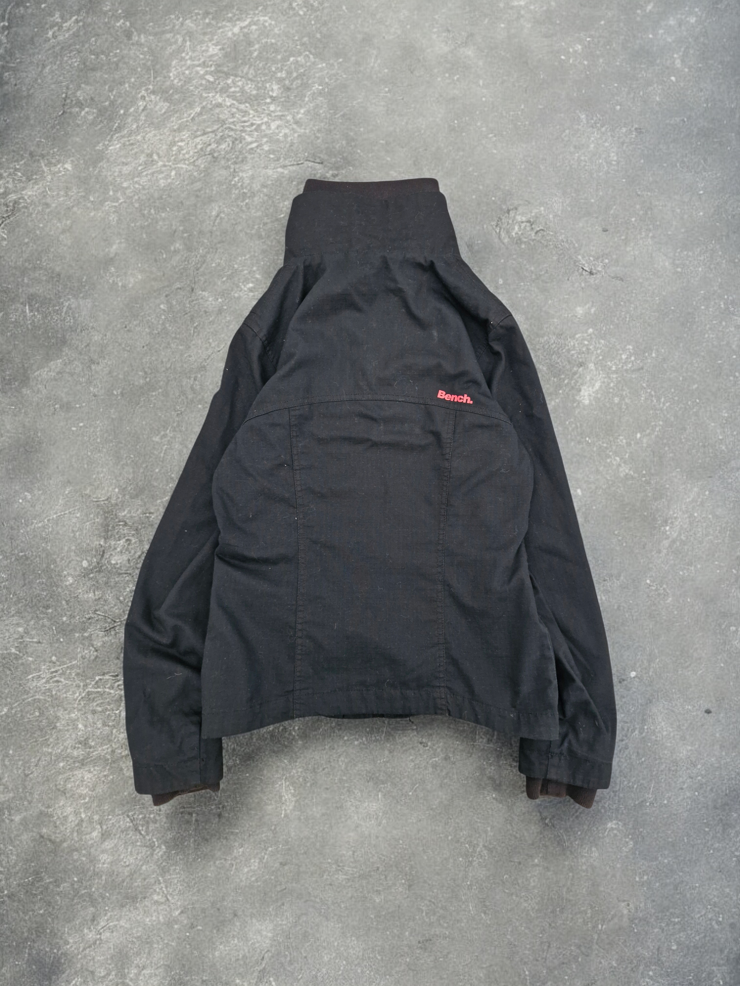 Bench Vintage Black & Red Double Zip Thermal Technical Jacket