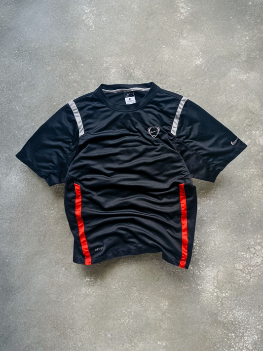 Nike T90 Panelled Black, Grey & Red Tee
