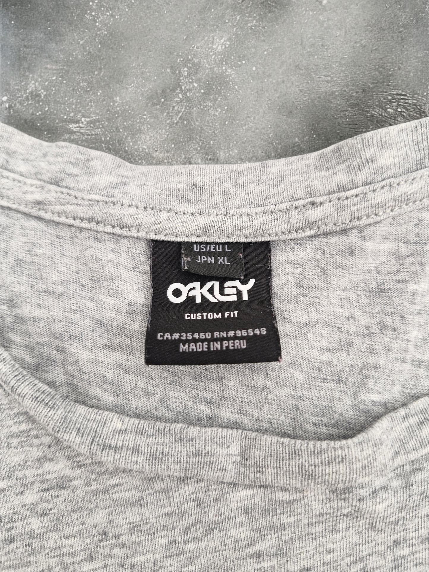 Oakley Grey & Yellow Logo Print Tee
