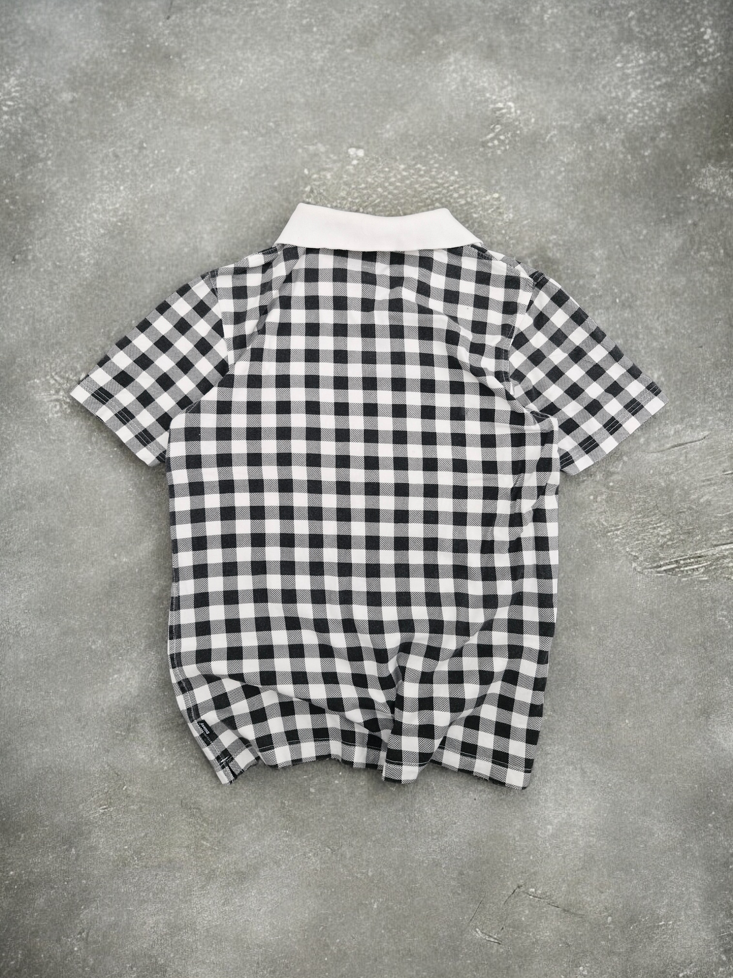 Stüssy Vintage Black & White Plaid Polo Shirt