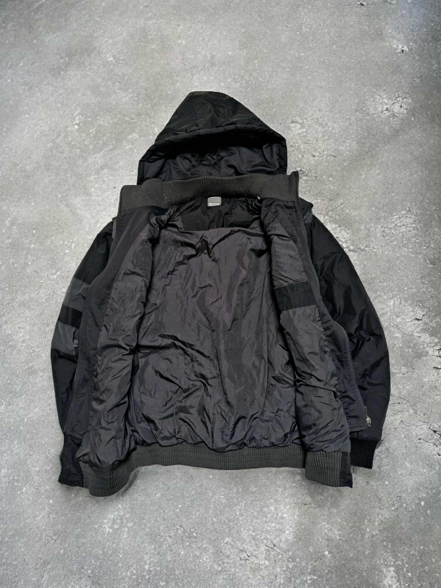 Nike Vintage Y2K Black Double Layered Insulated Technical Puffer Coat