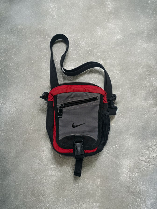 Nike Vintage Black, Grey & Red Technical Sling Bag
