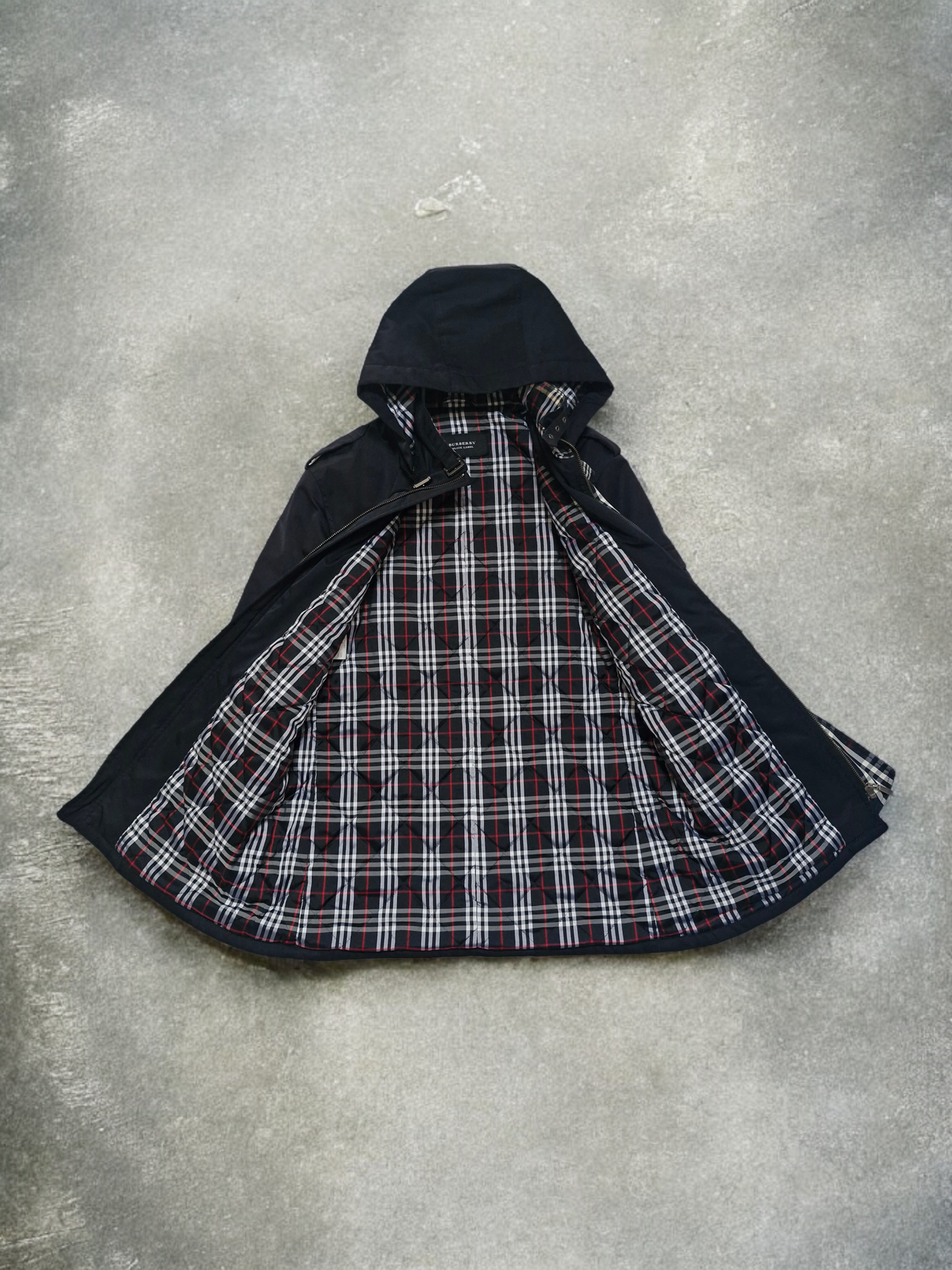 Burberry Vintage Japanese Black Label Fireman Clasp Black Technical Jacket